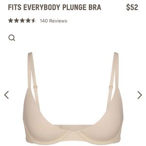 Skims Fits Everybody Plunge Bra in Sand 30D